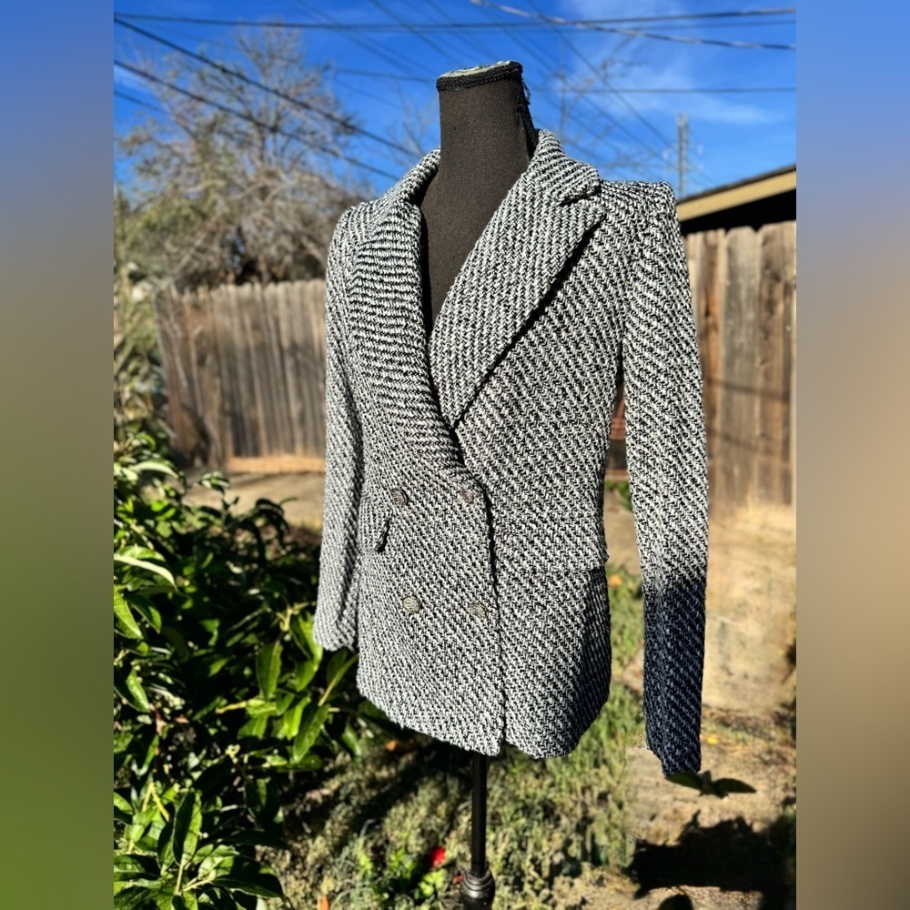 SHEIN LUNE Solid Double Breasted Blazer,Size S - Picture 6 of 15